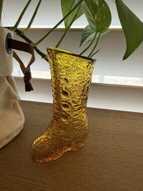 Vintage Amber Glass Kanawha Boot